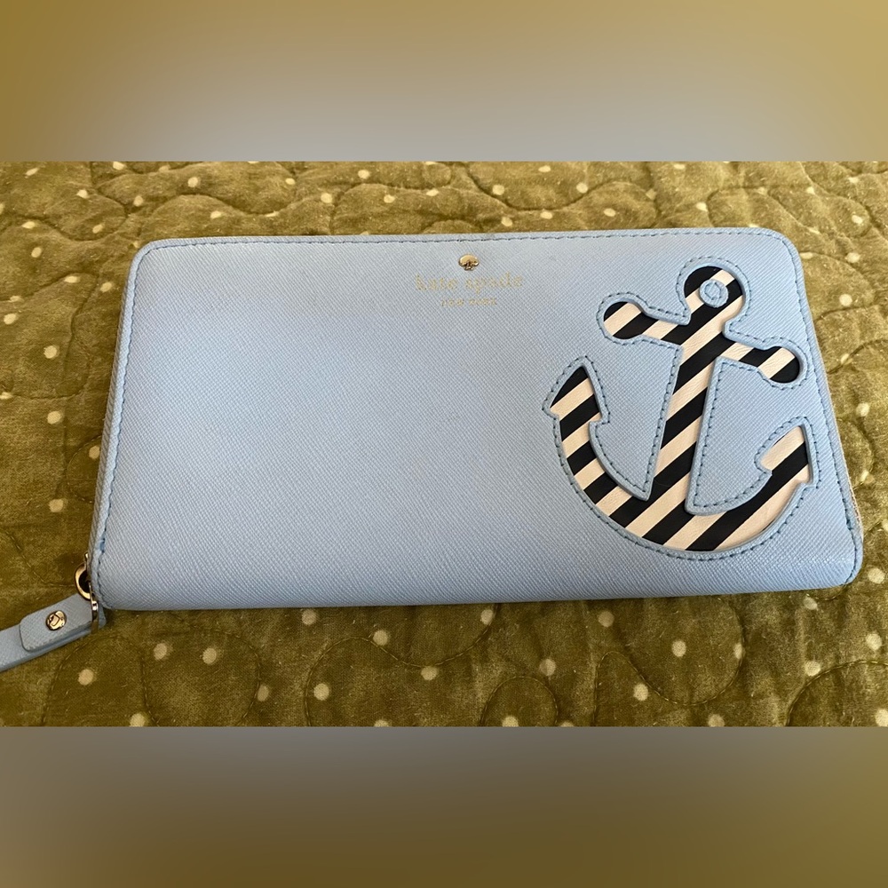 Kate Spade Light Blue Anchors Away Continental Wallet